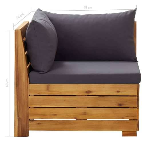 Modularna kutna sofa s jastucima 1 kom masivno bagremovo drvo Cijena