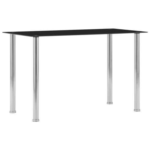 Blagovaonski stol crni 120 x 60 x 75 cm od kaljenog stakla - 120 x 60 x 75 cm 1 Cijena