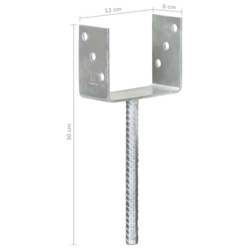 Sidra za ogradu 6 kom srebrna 12 x 6 x 30 cm pocinčani čelik - 12 x 6 x 30 cm 6 Cijena