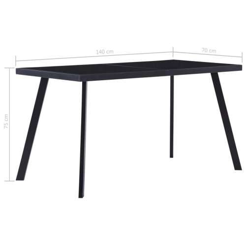 Blagovaonski stol crni 140 x 70 x 75 cm od kaljenog stakla - Crna 140 x 70 x 75 cm 1 Cijena
