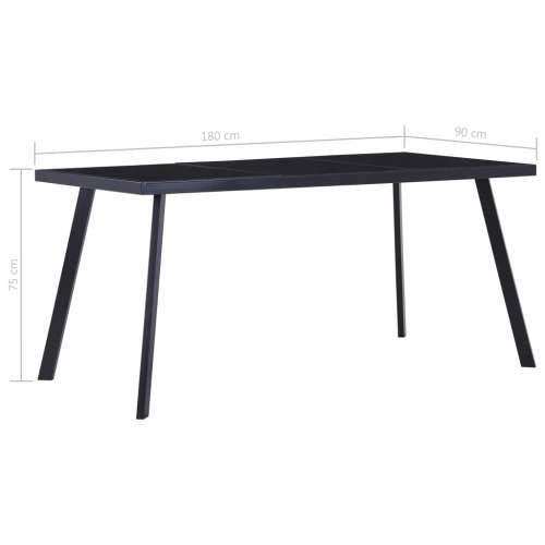 Blagovaonski stol crni 180 x 90 x 75 cm od kaljenog stakla - Crna 180 x 90 x 75 cm 1 Cijena