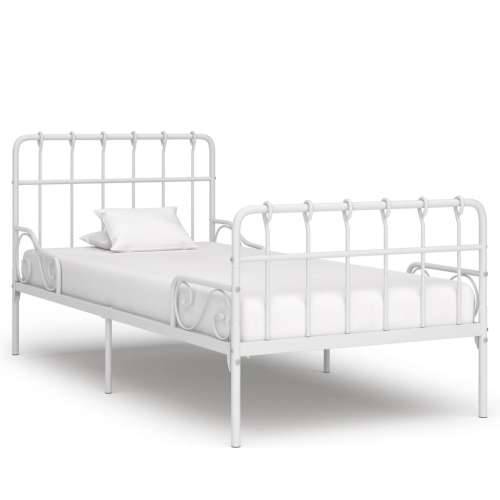 Okvir za krevet s podnicama bijeli metalni 90 x 200 cm - Bijela 90 x 200 cm Cijena