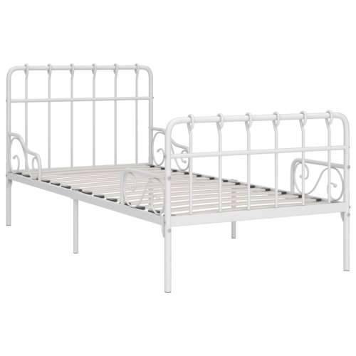 Okvir za krevet s podnicama bijeli metalni 90 x 200 cm - Bijela 90 x 200 cm Cijena