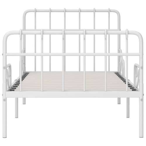 Okvir za krevet s podnicama bijeli metalni 90 x 200 cm - Bijela 90 x 200 cm Cijena