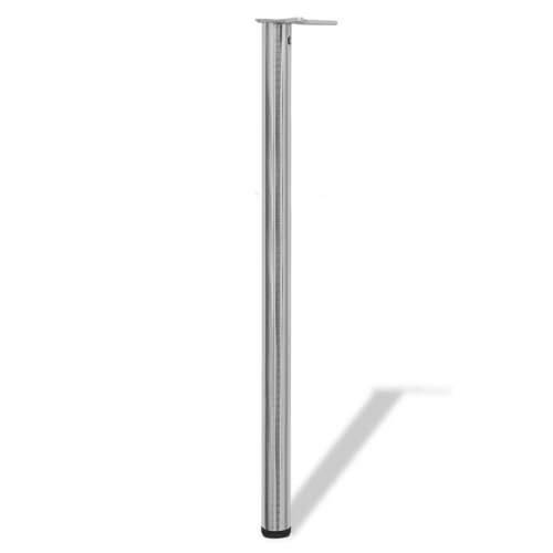 242138 4 Height Adjustable Table Legs Brushed Nickel 1100 mm Cijena