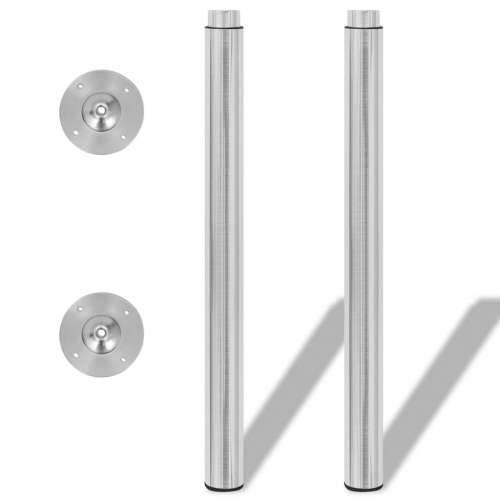 2 Teleskopske Noge za Stol Brušeni nikal 710 mm-1100 mm - Brušeni nikal 2 1 Cijena