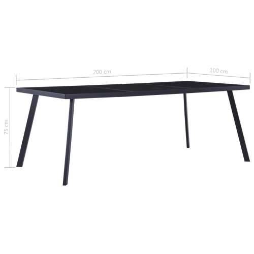Blagovaonski stol crni 200 x 100 x 75 cm od kaljenog stakla - Crna 200 x 100 x 75 cm 1 Cijena