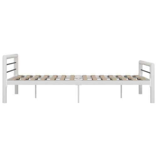 Okvir za krevet bijelo-crni metalni 140 x 200 cm Cijena