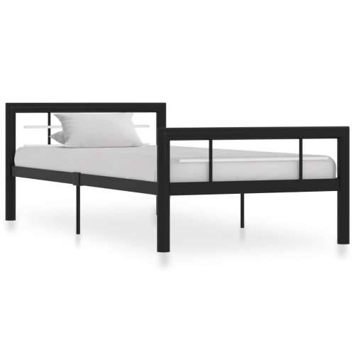 Okvir za krevet crno-bijeli metalni 90 x 200 cm