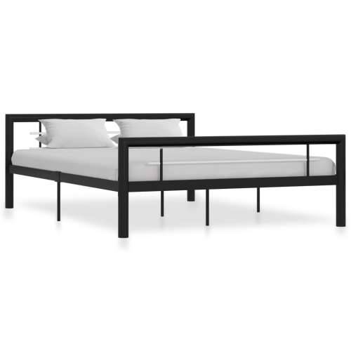Okvir za krevet crno-bijeli metalni 160 x 200 cm