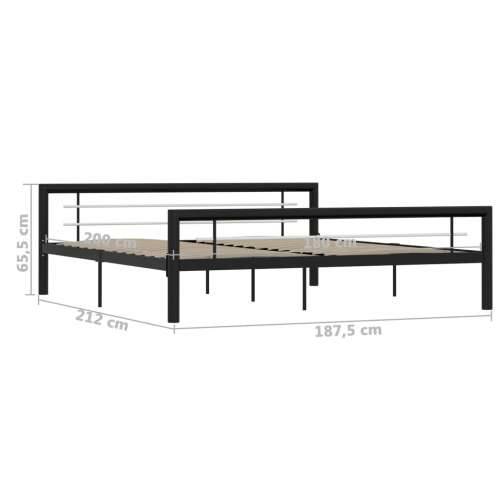 Okvir za krevet crno-bijeli metalni 180 x 200 cm - Crno-bijelo 180 x 200 cm Cijena