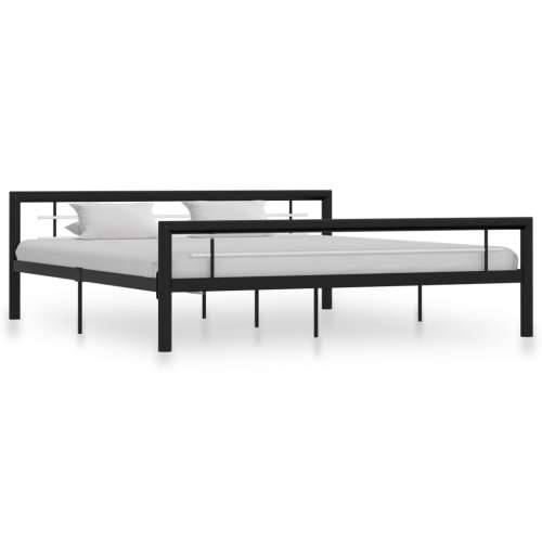 Okvir za krevet crno-bijeli metalni 180 x 200 cm