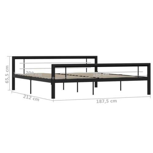 Okvir za krevet crno-bijeli metalni 180 x 200 cm Cijena
