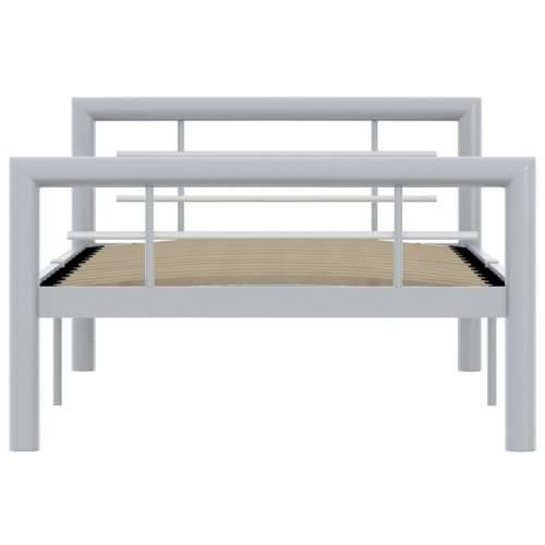 Okvir za krevet sivo-bijeli metalni 90 x 200 cm Cijena