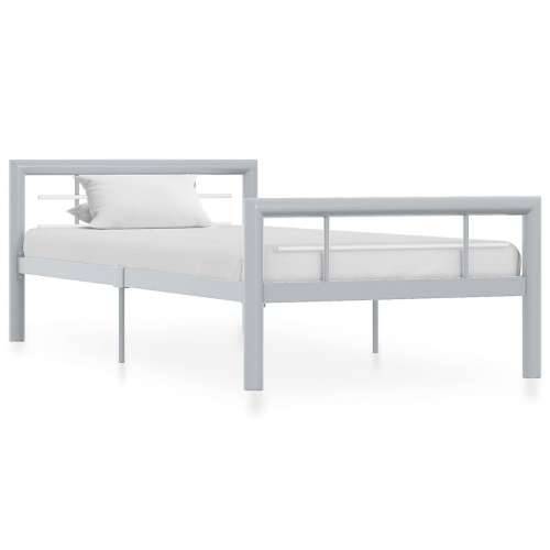 Okvir za krevet sivo-bijeli metalni 90 x 200 cm - Siva i bijela 90 x 200 cm Cijena