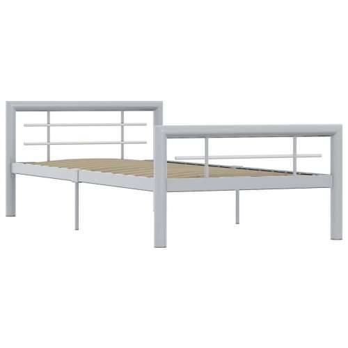Okvir za krevet sivo-bijeli metalni 90 x 200 cm - Siva i bijela 90 x 200 cm Cijena