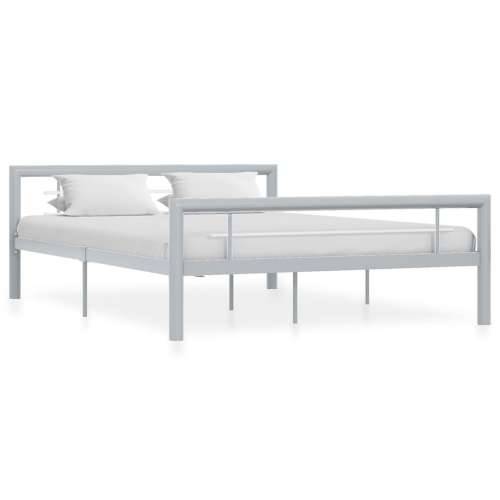 Okvir za krevet sivo-bijeli metalni 120 x 200 cm
