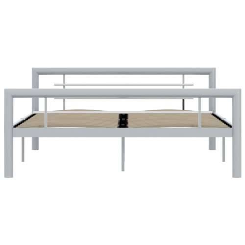 Okvir za krevet sivo-bijeli metalni 120 x 200 cm Cijena