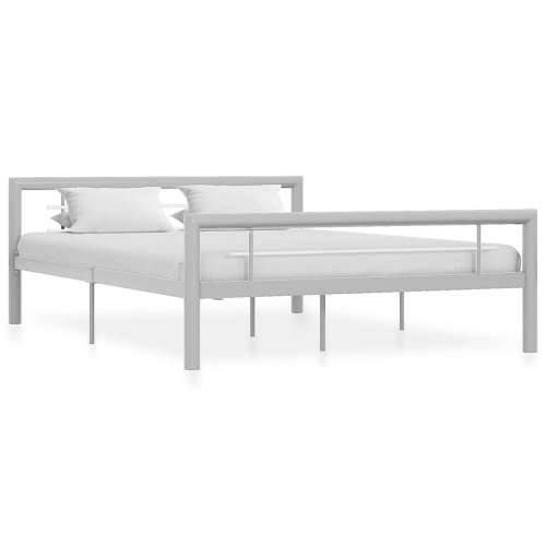 Okvir za krevet sivo-bijeli metalni 140 x 200 cm