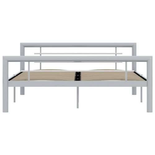 Okvir za krevet sivo-bijeli metalni 140 x 200 cm Cijena