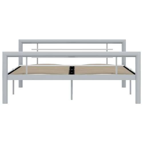 Okvir za krevet sivo-bijeli metalni 140 x 200 cm - Siva i bijela 140 x 200 cm Cijena