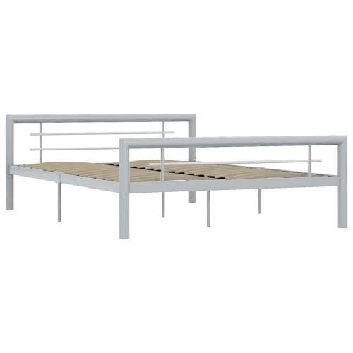 Okvir za krevet sivo-bijeli metalni 160 x 200 cm Cijena