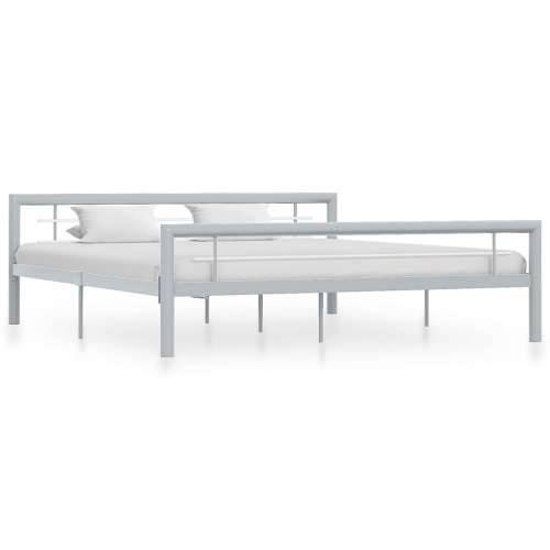 Okvir za krevet sivo-bijeli metalni 180 x 200 cm