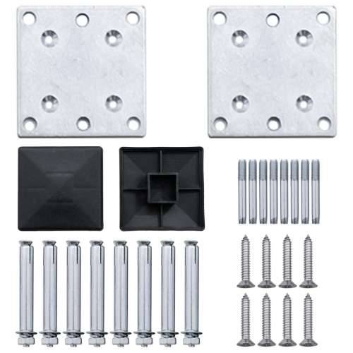 Set WPC ograda 7 kvadratnih + 1 kosa 1311 x 186 cm sivi - Siva 1 7 sekcija + 1 zaklonjena sekcija Cijena