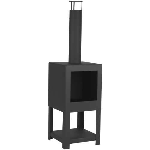 Esschert Design vanjski kamin sa spremištem za drva crni FF410