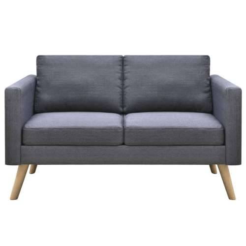 Sofa Dvosjed od Tkanine Tamno Siva  - Tamno siva Dvosjedi Cijena