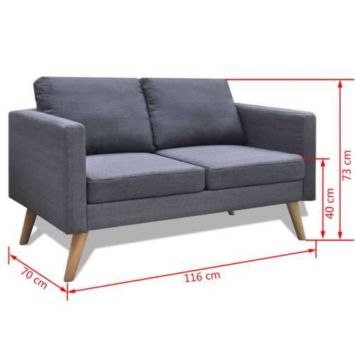 Sofa Dvosjed od Tkanine Tamno Siva  - Tamno siva Dvosjedi Cijena