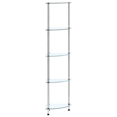 Police s 5 razina prozirne 30 x 30 x 130 cm od kaljenog stakla - *Transparent*an 1 5-dijelna komoda za knjige Cijena