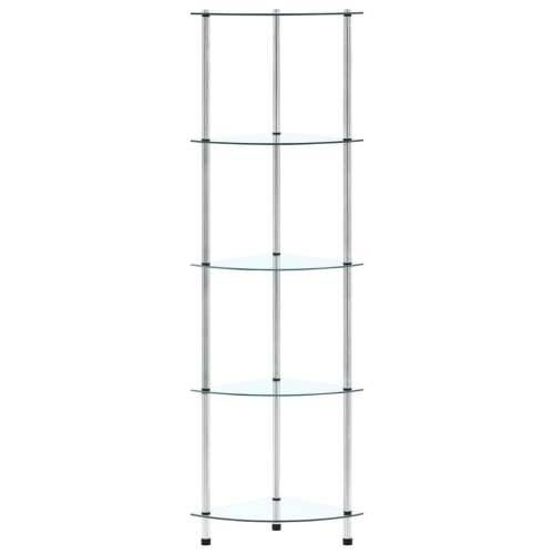 Police s 5 razina prozirne 30 x 30 x 130 cm od kaljenog stakla - *Transparent*an 1 5-dijelna komoda za knjige Cijena