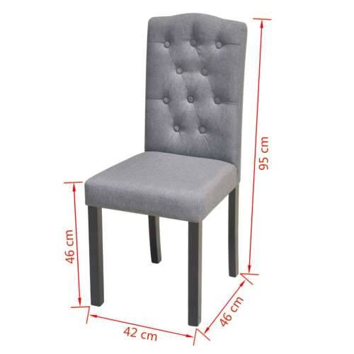 Blagovaonske stolice od tkanine 4 kom sive Cijena