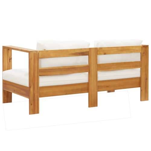 Vrtna sofa s jastukom 140 cm masivno bagremovo drvo krem bijela - Krema 1 Dvosjed Cijena