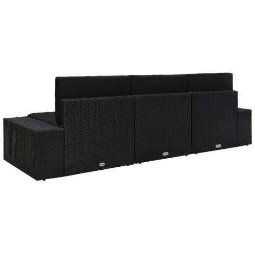 Modularni trosjed od poliratana crni - Crna 1 Kutna sofa (lijevi naslon za ruku) + kutna sofa (desni naslon za ruku) + srednja s Cijena