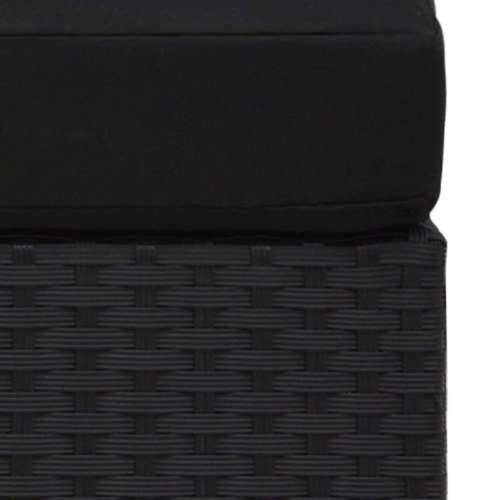 Modularni trosjed od poliratana crni - Crna 1 Kutna sofa (lijevi naslon za ruku) + kutna sofa (desni naslon za ruku) + srednja s Cijena