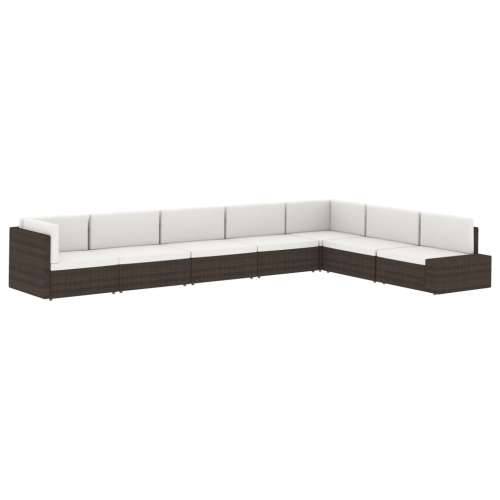 Modularni trosjed od poliratana crni - Crna 1 Kutna sofa (lijevi naslon za ruku) + kutna sofa (desni naslon za ruku) + srednja s Cijena