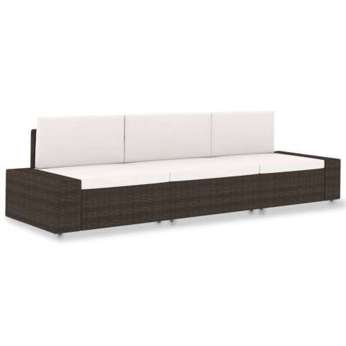 Modularni trosjed od poliratana smeđi - Smeđa 1 Kutna sofa (lijevi naslon za ruku) + kutna sofa (desni naslon za ruku) + srednja Cijena