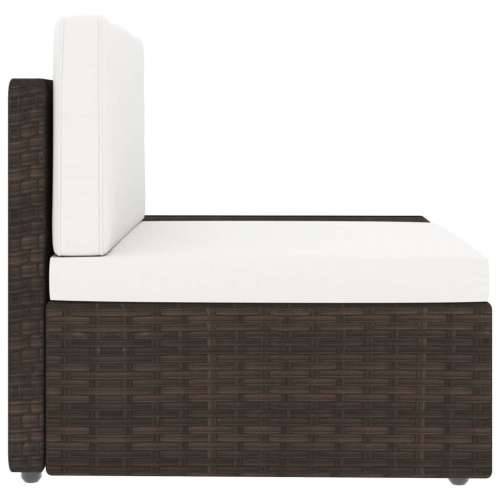 Modularni trosjed od poliratana smeđi - Smeđa 1 Kutna sofa (lijevi naslon za ruku) + kutna sofa (desni naslon za ruku) + srednja Cijena
