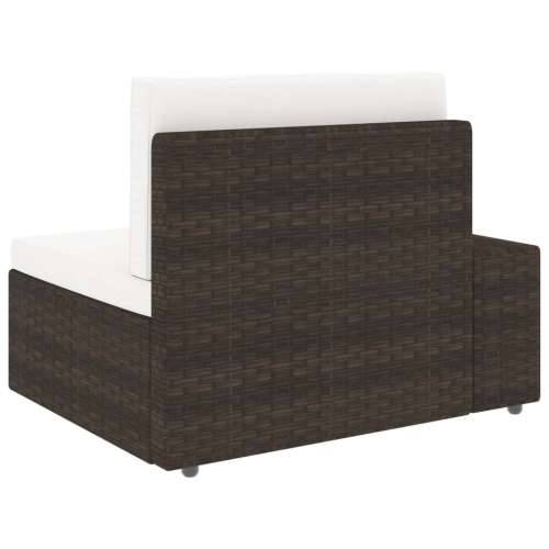 Modularni trosjed od poliratana smeđi - Smeđa 1 Kutna sofa (lijevi naslon za ruku) + kutna sofa (desni naslon za ruku) + srednja Cijena