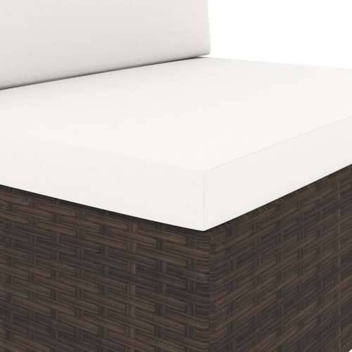 Modularni trosjed od poliratana smeđi - Smeđa 1 Kutna sofa (lijevi naslon za ruku) + kutna sofa (desni naslon za ruku) + srednja Cijena