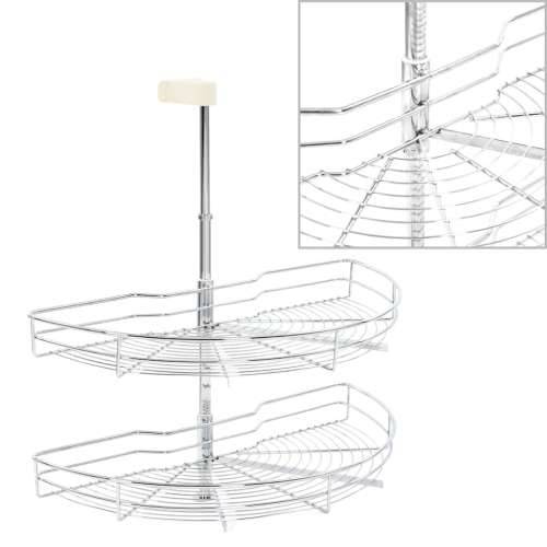 Kuhinjska žičana košara s 2 razine srebrna 180° 75 x 38 x 80 cm - 75 x 38 x 80 cm 1 Cijena