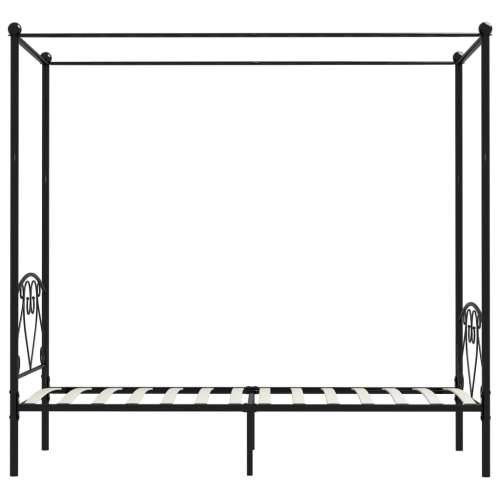 Okvir za krevet s nadstrešnicom crni metalni 90 x 200 cm Cijena
