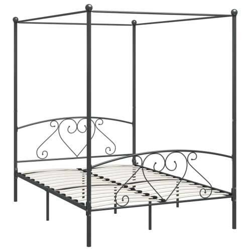 Okvir za krevet s nadstrešnicom sivi metalni 140 x 200 cm Cijena