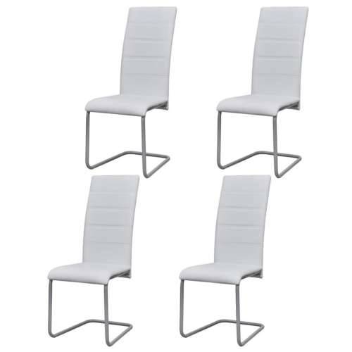 Konzolne blagovaonske stolice od umjetne kože 4 kom bijele