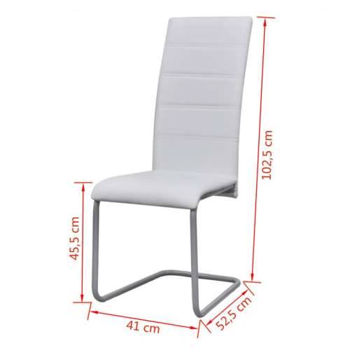 Konzolne blagovaonske stolice od umjetne kože 4 kom bijele Cijena