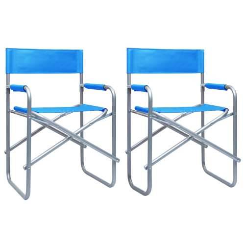 Redateljske stolice 2 kom čelične plave Cijena