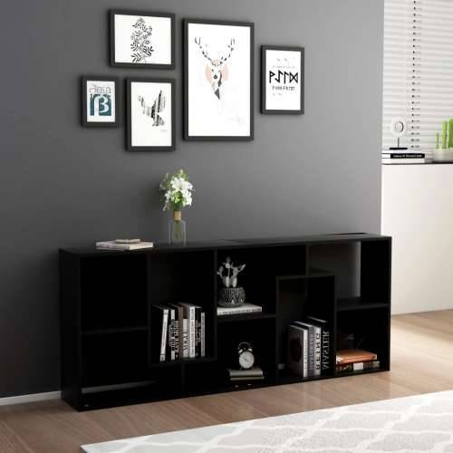 Ormarić za knjige crni 67 x 24 x 161 cm od konstruiranog drva - Crna 1 Cijena