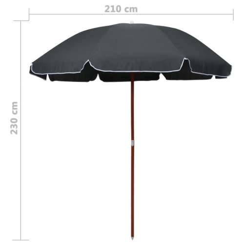 Vrtni suncobran s čeličnim stupom 240 cm antracit - Antracit 240 cm 1 Cijena